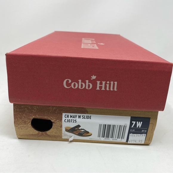 Cobb Hill Women's May W Slide Black Leather Sandal WIDE - Picture 7 of 8